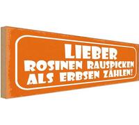 vianmo Panneau en bois 10x27 cm Rosinen rauspicken als Erbsen