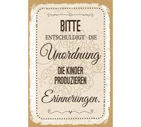 vianmo Panneau en bois 18x12 cm Bitte Entschuldigt Unordnung