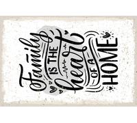 vianmo Panneau en bois 30x20 cm Family is the heart of a home