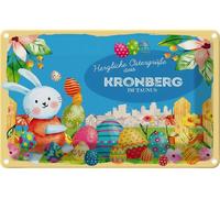 vianmo Plaque en tôle 20x30 cm Ostergrüße KRONBERG IM TAUNUS