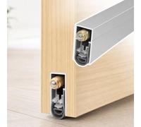 Viaoragiosa Bas de Porte Automatique Plinthe,Joint de Bas de Porte Automatique Dissimulé,Bas de Porte Automatique réglable en Hauteur encastré,insonorisation,Empêche Les Fuites d'air Froid