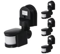 VIAPUICE Lot de 4 détecteurs de mouvement infrarouge PIR de rechange pour projecteur de sécurité avec éclairage LED - Sensibilité réglable à 180° - 10 à 7 min - Pour éclairage LED - Noir