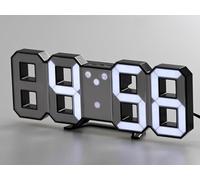 VIBELL Horloge Murale Numérique LED, Affichage 3D avec Date, Température, Mode Nuit, Alarme, Format 12/24h, Design Moderne pour Bureau et Maison