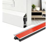 Vibeo Bas de Porte Automatique Plinthe Automatique Escamotable Autoadhésive | Bas de Porte Acoustique pour Bas de Porte, Boudin de Porte Réglable Blanc, Pose en Applique, Plinthe Escamotable Étroite