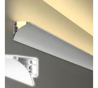 Vibeo Corniche Plafond LED Moulure Décorative à LED pour Éclairage Indirect, Profilé en Aluminium pour Éclairage Indirect, Rail D'éclairage pour Corniche Murale et Plafond(16m(52.5ft))