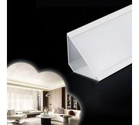 Vibeo Corniche Plafond LED Moulure Décorative Linéaire à LED en Saillie, Moulure de Corniche pour Éclairage Indirect, Rail de Plafond en Aluminium avec Diffuseur/Couvercle(White,15m(49.2ft))