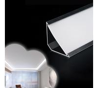Vibeo Corniche Plafond LED Moulure Décorative Linéaire à LED en Saillie, Moulure de Corniche pour Éclairage Indirect, Rail de Plafond en Aluminium avec Diffuseur/Couvercle(Black,2.5m(8.2ft))
