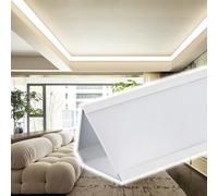 Vibeo Corniche Plafond LED Profilé en Aluminium pour Plafonnier LED d'angle Supérieur, Moulure Lumineuse Linéaire pour Éclairage Mural, Moulure Décorative Lumineuse avec Cache(White,8m(26.2ft))