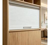 Vibeo Porte Accordéon Interieur Kit de Porte de Placard Coulissante Gain de Place, à Enrouler, Porte Coulissante à Tambour Blanche, Système de Placard à Tambour Rétractable(24x30in(61x76.2cm))