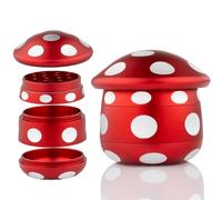 Viberium Grinder Metal Pro 45 mm - Accessoire Herbe, Effriteuse 4 pièces | Spice Grinder Discret, Petit Grinders, Gros XXL Original Herb Crusher, Moulin a Epices Manuel, Herbes Kit, Rouge