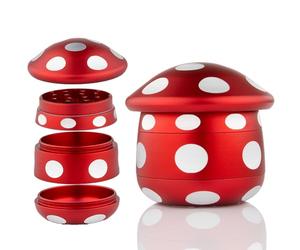Viberium Grinder Metal Pro 45 mm - Accessoire Herbe, Effriteuse 4 pièces | Spice Grinder Discret, Petit Grinders, Gros XXL Original Herb Crusher, Moulin a Epices Manuel, Herbes Kit, Rouge