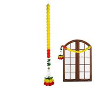 Vibhgtf Guirlande de calendula, guirlande de calendula pour décoration - Guirlandes Diwali de fleurs de 5 pieds - Décoration florale traditionnelle, guirlande à longs brins pour Navi