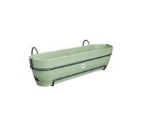 Elho Vibia Campana Balconnière Allin1 70 - Planteur pour Balcon - Ø 70.4 x H 17.7 cm - Vert/Vert Pistache