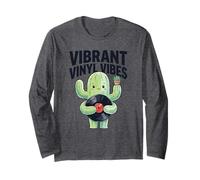 Vibrant Vinyl Vibes Plante succulente pour Amateurs de Cactus Manche Longue