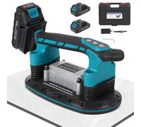 Vibrante de carrelage sans fil 2 en 1 Ventouse 30x16cm, avec 2 batteries | 250 kg d'aspiration, 6 Vitesses Réglables, compatible avec Makita 18V, Vibromasseur de carrelage Pour carrelage mural de 2 m