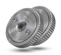 VIBRATITE 2 Pièces Argent Écrous à Serrage Rapide M14 pour Meuleuse | Acier allié, Serrage sans outil, Montage rapide, Compatible meuleuses d'angle AEG Black & Decker Dewalt Flex Metabo Makita