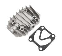 Vibsky Compresseur d'air en aluminium gris avec couvercle de refroidissement pour culasse, raccord en métal haute température, espacement des trous de 48 x 62 mm