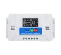 Vibsky Contrôleur de charge solaire PWM 30 A 12 V 24 V pour voiture, écran LCD 4 sorties USB, compensation de température pour batterie AGM Gel LiFePO4