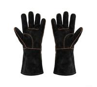 Vibsky Gants de soudage en cuir résistant à la chaleur 28 cm Protection | Gants de soudage en cuir de vache robuste de 28 cm avec doublure en coton. Idéal pour le soudage, le meulage du métal