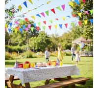 Vibsky Guirlande de fanions triangulaires multicolores en taffetas double face 15 x 25 cm 150 pièces pour intérieur ou extérieur