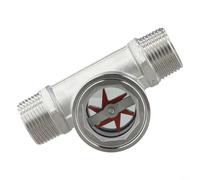 Vibsky Indicateur de débit d'eau fileté en acier inoxydable 304 DN15-DN50 en temps réel pour alimentation industrielle, observation de pipeline d'énergie, filetage externe, gris (DN25)