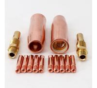 Vibsky MIG Kit de consommables de soudage pour TW 100L, 14 embouts de contact en cuivre de 0,6 mm à 1,2 mm, diffuseur de gaz et buse pour torche M3 (0,8 mm)