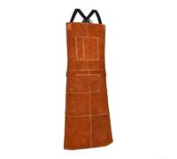 Vibsky Tablier Travail Vachette Fendue Anti-Chaleur Tablier Travail | Résistant flamme et chaleur, 6 poches outils, protection genoux, épais, soudure sécurisée