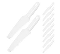 VICASKY 10 Pièces Accessoire de Balai Plat en Plastique Blanc Grattoir de Nettoyage pour Poils d'animaux, Facile à Installer, pour Seaux et Sols en Bois Cuisines et Salles de Bain