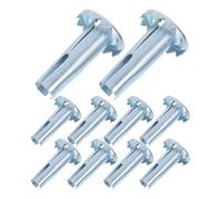 VICASKY 10 Pièces Inserts Ronds pour Roulette de Fauteuil de Bureau en Fer | Douille Métallique Argentée, Installation Simple, Connexion Stable, du Bruit, pour Chaise de Bureau