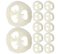 VICASKY 12 Pièces Porte-savonnette avec Multiporeuse Rond en Loofah Naturel Beige Bain Design Drainant pour Salle de Bain