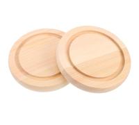 VICASKY 2 Pièces Cloche en Verre, Plateau en Bois Beige Rond, Base Anti-poussière pour Fleurs et Statues, Décoration de Table, Présent de Mariage, Présentoir de Bureau