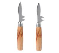 VICASKY 2 Pièces Couteau à Huîtres Professionnel Compact | Ouvre Coquillages, Ouvre Palourdes et Fruits de Mer, Format Argenté, pour Fête et Voyage