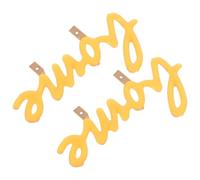 VICASKY 2 Pièces Lampe Décorative LED en Plastique Jaune de Lettre Alphabet, Installation Facile Diy, Éclairage Lumineux pour Bureaux et Maison