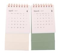VICASKY 2 Pièces Mini Calendrier de Bureau Debout 2027, Reliure Spirale, | Planning Annuel, Format Compact Portable, Lecture Facile à Distance, Tons Vert et Rose