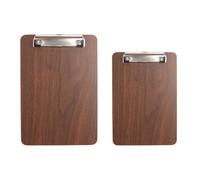 VICASKY 2 Pièces Porte-menu en Bois et Acier Inoxydable Argenté, Clip Pratique Facile à Ouvrir et Fermer, Format A4 et A5, Cuisine et Maison Personnelle
