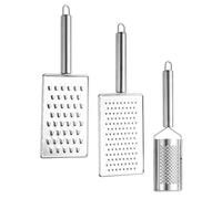 VICASKY 3 Pièces Râpe Multifonction en Acier Inoxydable avec Poignée Antidérapante, Zesteur et Râpe à Petits Trous Cuisine et Préparation de Repas