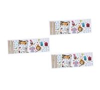 VICASKY 3pièces Sticker Mural Animaux De Zoo Mesure De Amusante Pour Chambre Décoration Amovible Autocollant Carton