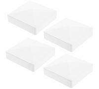 VICASKY 4 Pièces Chapeau de Poteau de Clôture Plat ABS Blanc 4 Pouces | Protection Imperméable, Installation Facile, Profil Sobre et Élégant, pour Poteaux de Lampadaire ou Boîte aux Lettres