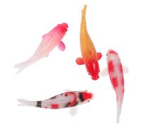 VICASKY 4 Pièces Figurine de Poisson Koi Réaliste en PVC 11cm, Modèle Léger et Facile d'entretien, Décoration pour Jardins Féériques et Micro-paysages