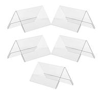 VICASKY 5 Pièces Acrylique Transparent Porte-noms Double Face D'invités | Format Tente, Installation Facile, Rangement Pratique, Usage Bureau ou Table, pour Carte Nominative