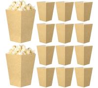 VICASKY 50 Pièces Boîte en Papier Kraft Style Cinéma pour Popcorn et Bonbons, Conteneur Carré Simple, pour Fêtes D'anniversaire et Mariages, Couleur Kaki, Modèle N°1