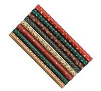 VICASKY 8 Pièces Papier Présent de Noël en Kraft, Motif Rétro, pour | Épais et Découpable, Usage Origami, Décorations, Thème Classique Style Aléatoire