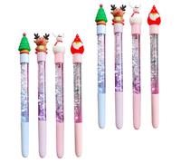 VICASKY 8 Pièces Stylo Gel Créatif de Noël 0,5mm pour Étudiants, Signature | Plastique, Sable, Eau et Colle Douce, Usage Quotidien, Dessin et Marquage, Fournitures de Bureau Style Aléatoire