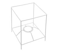 VICASKY Abat-jour cage E27 en fer blanc carré, support d'abat-jour avec anneau adaptateur E27, montage facile pour lampes de table et suspensions