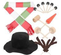 VICASKY Accessoires pour Habiller Un Bonhomme de Neige en Bois, Noël | Kit Réutilisable, pour Activité Créative Hivernale, Petit Format, Style Délicat, Décoration Festive pour Garçon et Filles