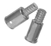 VICASKY Adaptateur de Réparation pour Perche Télescopique 2pcs en Alliage Argenté Raccord Métallique Fileté pour Manche de Balai, Résistant aux Intempéries, Nettoyage Extérieur