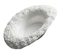 VICASKY Assiette à Pâtes Profonde en Céramique Blanche, Design Simple, Forme Chapeau de Paille, Pratique, Résistante aux Chocs, pour Bar et KTV