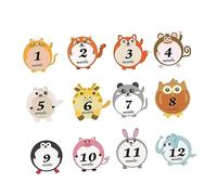 VICASKY Autocollants et 12pcs Mensuels pour Bébé en Décoratifs Pvc Cartoon Accessoires Photo Dessin Adorable pour Baby Shower Fêtes D'anniversaire