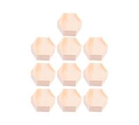 VICASKY Bloc de Bois Hexagonal Polygonal 10pcs en Pin Beige pour Projets D'artisanat Facile à Peindre et Dessiner, Planches en Bois pour Travaux Manuels Créatifs