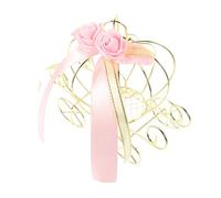 VICASKY Boîte à Bonbons en Métal Style Européen Chariot Citrouille Décorative Rose, Coffret Présent pour Mariage Fête Halloween, Boîte à Dragées Festive en Fer Forgé, Rangement Gourmand